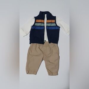 Carter's Navy and Tan Kids Vest Set (3m)